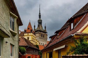 The historic city of Sighisoara in Transilvania Romania	