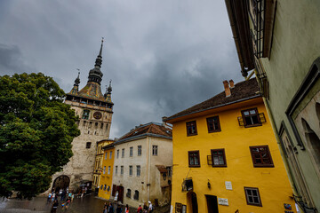 The historic city of Sighisoara in Transilvania Romania	