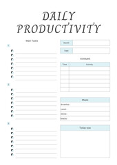 Daily Productivity Templates Sheet.
