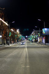 Fototapeta premium night traffic in the city