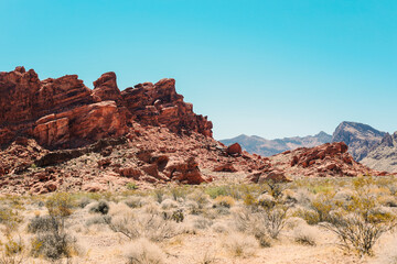 Fototapeta premium Red Rocks at the Valley of Fire Park in Nevada, USA.