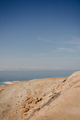 Dead Sea Jordan. Coast of the Dead Sea on a clear sunny day. 