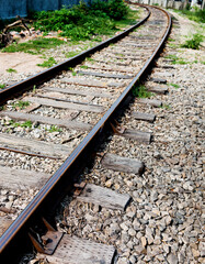 Naklejka premium Straight railway line for train