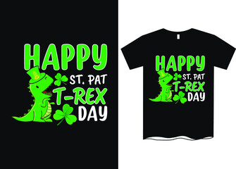 Happy Pat T-rex Day St. Patrick's Day T-Shirt Design