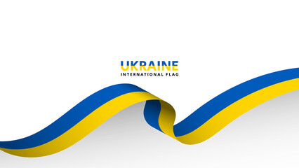 Fototapeta Ukraine flag wave flowing flutter banner concept and white copy space background vector obraz