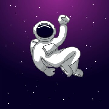 astronaut cartoon character ilustration