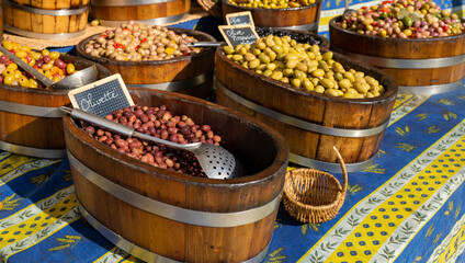 olives en vente sur le marché