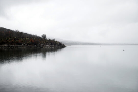 calm lake landscape on a cloudy day