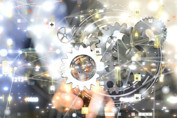 gear Technology background. Big data concept