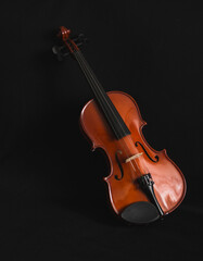 violin isolated on black