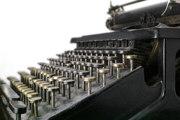 Naklejka premium Old typewriter. A very old typewriter.
