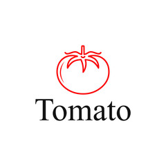 Tomato line icon vector logo design