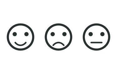 good mood, bad mood emojies vector set 