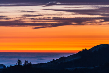 sunset in the mountains