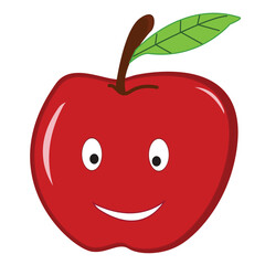Obraz premium red apple cartoon fun
