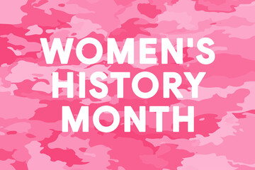 Women's History Month with grunge texture contributions women events celebrated in March history contemporary society poster postcard banner