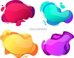 Web liquid banner set abstract element graphics shape template for design