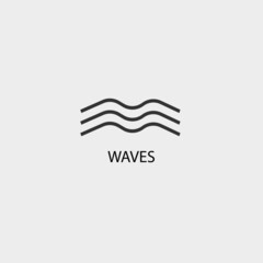 Waves vector icon illustration sign
