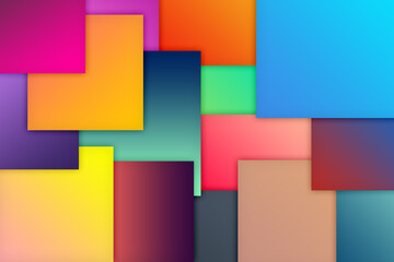 Colorful shiny shapes wallpaper of boxes. trendy creative design of squares for the background