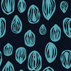 line drawn vaginas of different shapes. Female genitals in a beautiful seamless pattern. Anatomical organs of the reproductive system