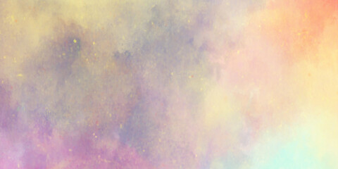 Fantasy smooth pastel light pink, yellow, purple and blue shades watercolor paper textured background with space. multicolor bright watercolor background for weeding card, cover,web design and design.