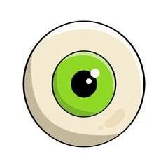 The eyeball. Cartoon. Vector illustration. Isolated on white background