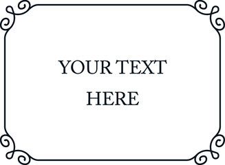 Vector border frame. Background or album page in antique style. Simple rectangular horizontal billboard, web banner, card, plaque, signboard, sticker or label 