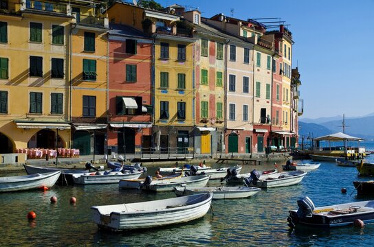 Portofino in a Sunny Day in Liguria, Italy.