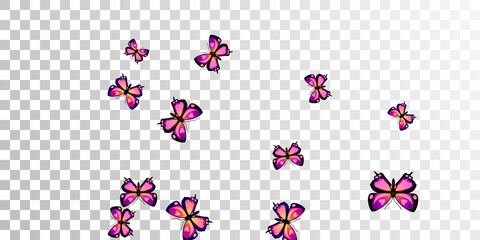 Tropical purple butterflies abstract vector illustration. Spring pretty insects. Simple butterflies abstract dreamy wallpaper. Sensitive wings moths graphic design. Fragile beings.