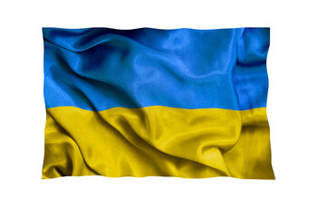flag silk ukraine isolated on white background