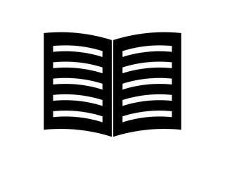 開いた記入済の本のアイコンB：黒