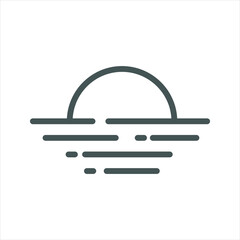 Sunset sea beach Summer Simple Line Icon © Gabriella