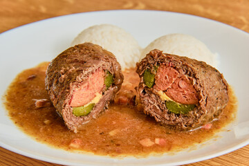 Czech food spanelsky ptacek on plate