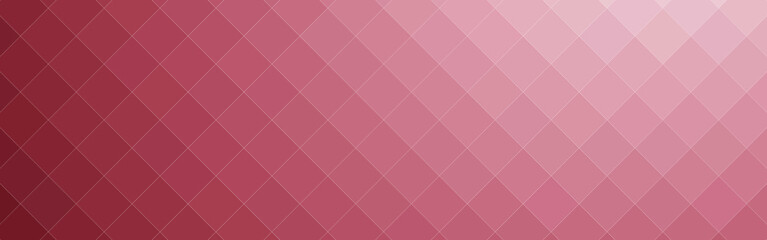 Abstract crimson and white gradient diagonal square mosaic banner background. Vector illustration.