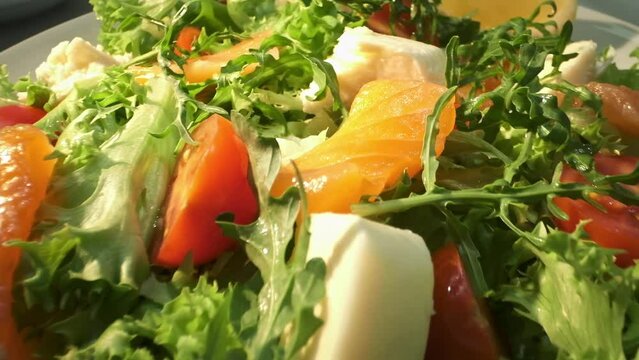 Appetizing Salad On Plate. Tasty Food.