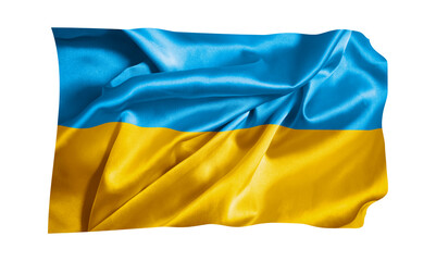 flag silk ukraine isolated on white background