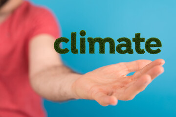 green climate change eco in hand