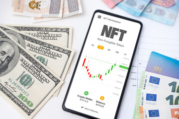 NFT non-fungible tokens concept