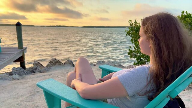 Beautiful Florida Keys - Sit by the calm water and enjoy the sunset - travel photography