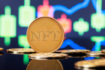 NFT non-fungible tokens concept - obrazy, fototapety, plakaty