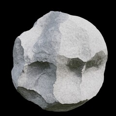 Realistic stone on the black background. 3d rendering.	