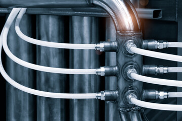 Industrial equipment concept, pipes, compressors, pumps, reactors