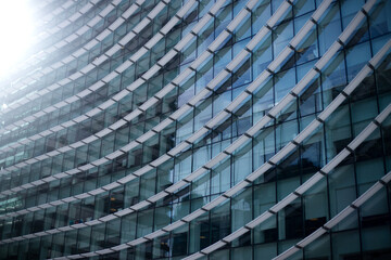 architectural geometric background with glass - geometric facade pattern