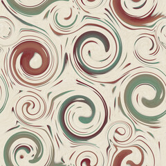Fototapeta na wymiar Seamless pastel colored swirl waves abstract pattern for textile, fabric, wrapping paper, wallpaper