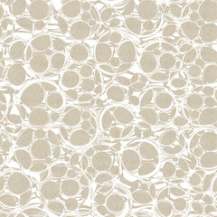 Seamless textured beige bubbles creative abstract pattern for textile, fabric, wrapping paper, wallpaper
