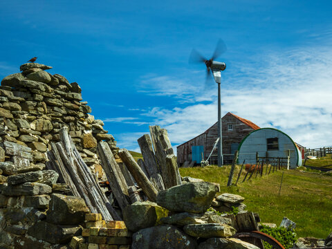Wind generator on Carcass Island, Falkland Islands