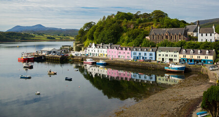Fototapeta premium Colorful homes in Scotland