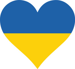 heart with country flag. Ukraine flag in heart shape. Ukrainian national symbol design