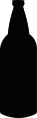 Fototapeta na wymiar Vector illustration of the black silhouette of a beer bottle