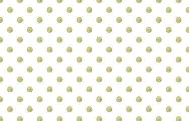 Seamless polka dots pattern with green watercolor circles on white background. Simple dotted layout. - obrazy, fototapety, plakaty